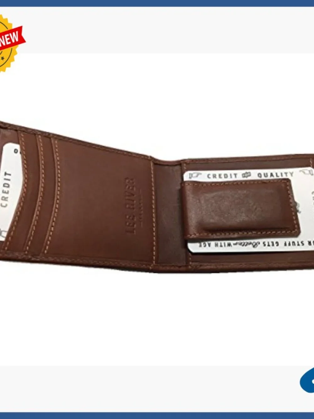 Men's Leather Money Clip Wallet with Celtic Knot Design, 8 Card Slots